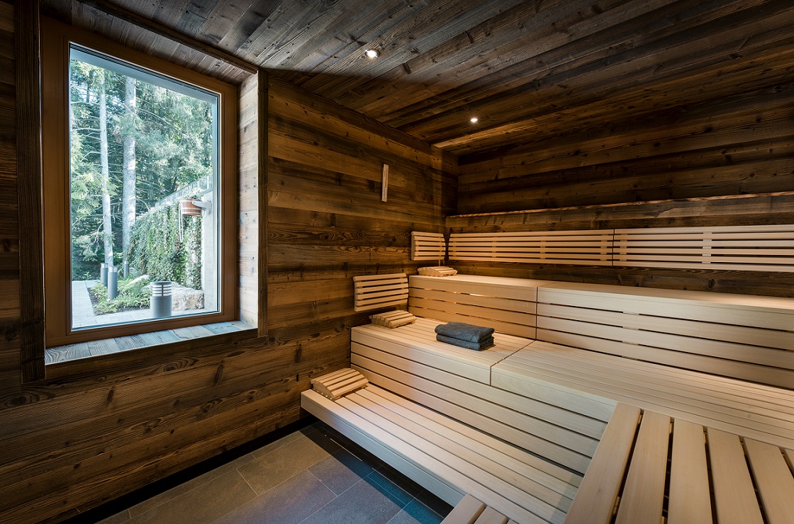 Sauna area in a wellness hotel in Berchtesgadener Land