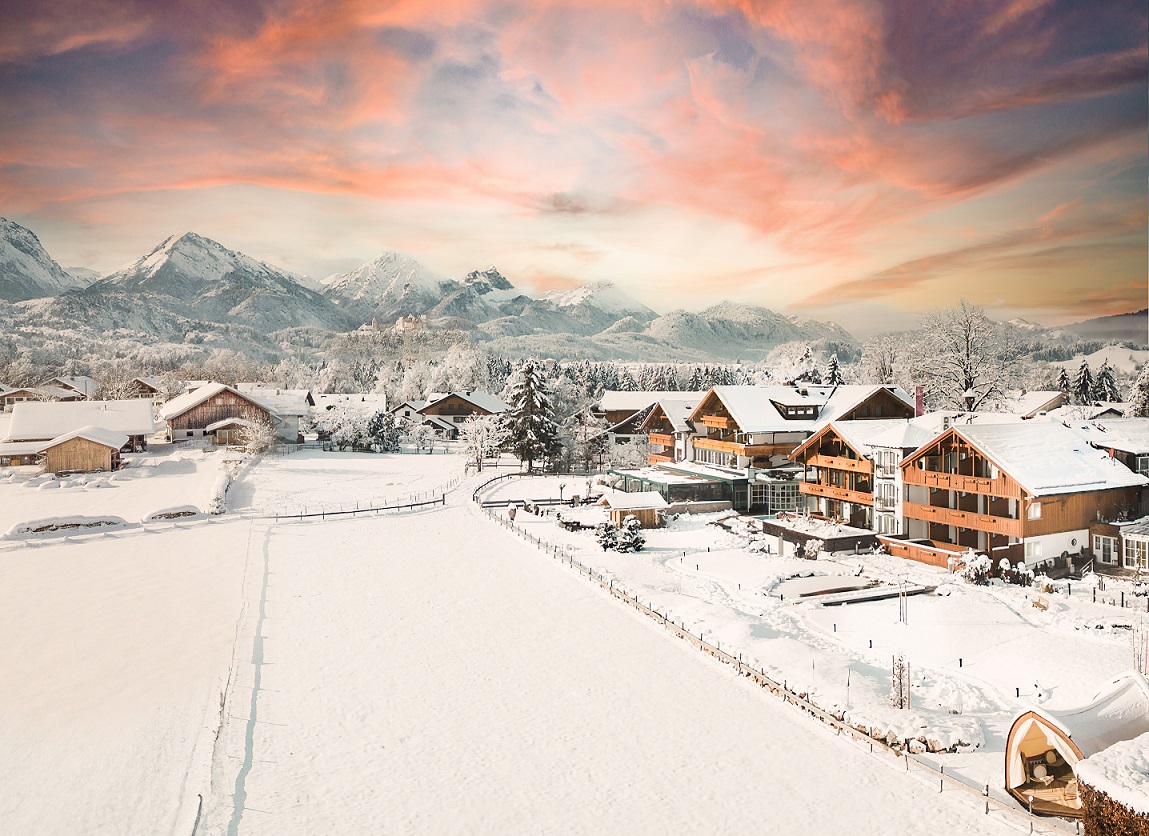 Winter Alpine panorama at Hotel Das Rübezahl - romantic honeymoon in the snow in Bavaria